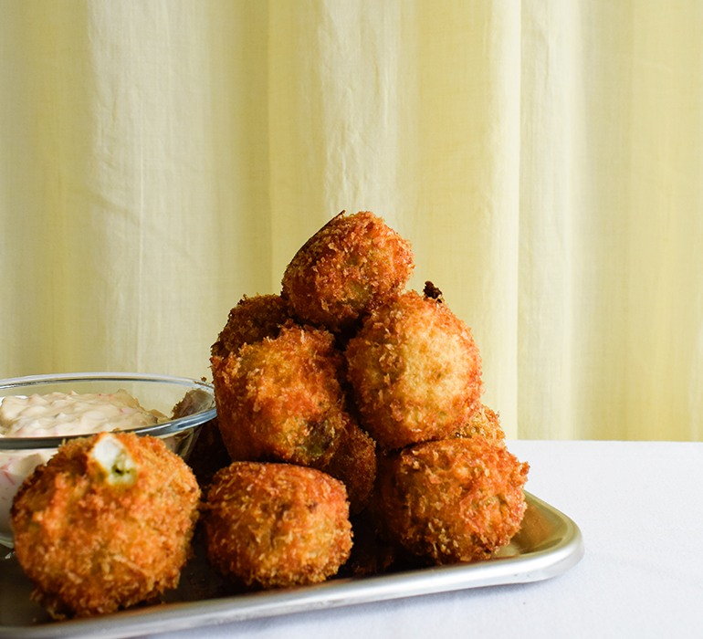 Arancini med Giardiniera Mayonnaise